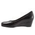 Trotters Winnie T1965-001 Womens Black Narrow Leather Wedges Heels Shoes