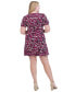 Plus Size Floral-Print Ruched Dress