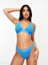 Tommy Jeans signature high leg cheeky bikini bottom in ultra blue