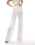 Bershka crochet wide leg trousers in white