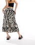 Object a line midi skirt in zebra print