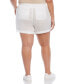 Plus Size Seamed Linen Drawstring Shorts