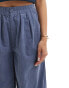 ASOS DESIGN cord cropped balloon trousers in blue