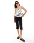 Stradivarius bandeau top with balloon hem detail in polkadot