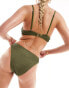 South Beach high leg crinkle bikini bottom in sage green