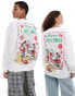 ASOS DESIGN Disney Christmas oversized sweatshirt with Mickey Mouse & Minnie Mouse prints in white