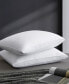 2 Pack 100% Cotton Medium Soft Down and Feather Gusseted Bed Pillow Set, Queen