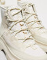 Dr Martens boury 8 eye boots in off white leather