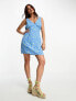 Nobody's Child Harriet lemon print mini dress in blue