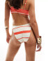 ASOS DESIGN Mia mix & match high leg hipster bikini bottom in tomato stripe