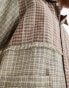 Reclaimed Vintage spliced long sleeve shirt in brown check