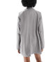 Pieces Tall oversized longline blazer in grey