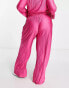 Simply Be co-ord plisse wide leg trousers in pink