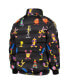 Men's Black Looney Tunes Raglan Full-Zip Puffer Jacket