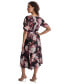 Women's Printed Surplice-Neck Tie-Waist Dress