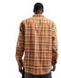 ASOS DESIGN 90s oversized check shirt in tan