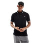 Fred Perry twin tipped logo polo in black