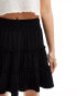 ASOS DESIGN shirred waist rara skirt in black