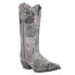 Laredo Sylvan Floral Embroidery Snip Toe Cowboy Womens Grey Casual Boots 54272