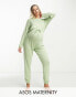 ASOS DESIGN Maternity – Superweicher Lounge-Jumpsuit in Salbeigrün