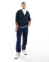 Tommy Jeans boxy badge cable knit cardigan in navy