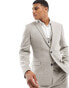 ASOS DESIGN skinny suit jacket in beige microtexture