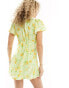 Emory Park ditsy floral v neck mini dress in lime floral