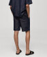 Men's Cotton Denim Effect Bermuda Shorts