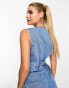 Threadbare denim waistcoat in blue