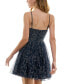 Juniors' Bustier Fit & Flare Glitter Tulle Dress