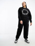 ASOS Weekend Collective Curve co-ord oversized sweatshirt with logo in black