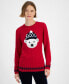 Women's Pom Beanie Bear Graphic Sweater