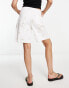 Vero Moda floral embroidered denim shorts in white