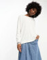 Noisy May relaxed long sleeve t-shirt in white