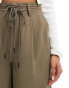 ASOS DESIGN tie waist trouser in khaki