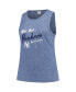 Women's Navy New York Yankees Plus Size Curvy High Neck Tri-Blend Tank Top