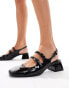 Stradivarius heeled mary jane shoe in black