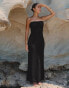 4th & Reckless x Luana Barron emily crochet maxi bandeau beach dress in black