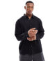 Weekday relaxed fit linen blend shirt in black