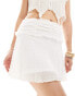 Something New X Cenit Nadir textured jersey mini skirt co-ord in white