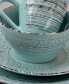 Malibu Waves 16 Piece Dinnerware Set in Turquoise