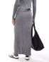 Object rib knit maxi skirt co-ord in medium grey melange