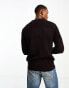 French Connection waffle crew neck jumper in burgundy