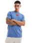 HUGO Red diragolino t-shirt in blue with central chest badge