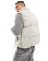 Bershka puffer gilet in stone