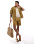 Pull&Bear woven co-ord shirt in khaki