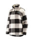 Women's Black and White San Jose Sharks Plaid Sherpa Quarter-Zip Jacket