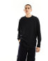 ASOS DESIGN oversized long-sleeve t-shirt in black with statue back print