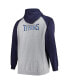 Men's Heather Gray Tennessee Titans Big and Tall Fleece Raglan Full-Zip Hoodie Jacket