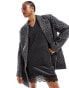 ASOS DESIGN Tall oversized tailored jacket in black herringbone